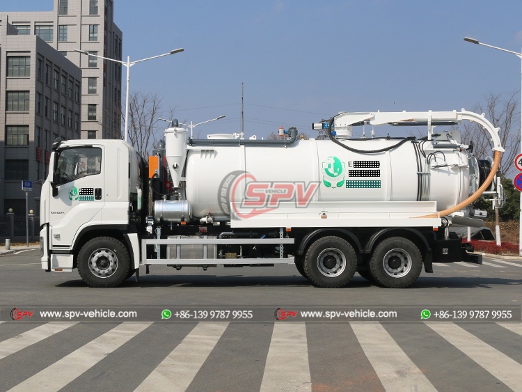 14,000 Litre Combined Vacuum Jetting Truck ISUZU - Left Side